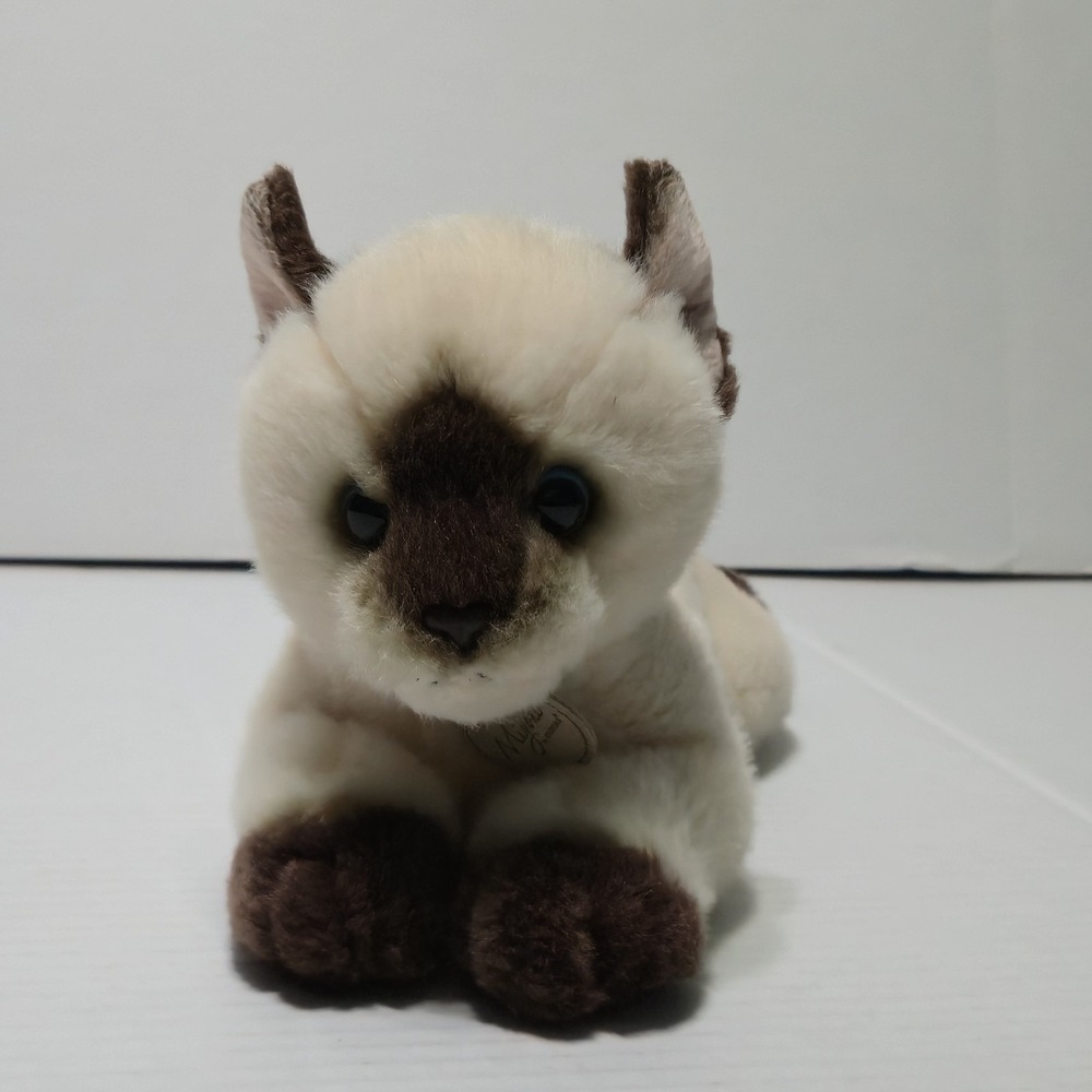 Aurora Miyoni Siamese Cat Plush Realistic Stuffed Animal Blue Eyes Toy Kitty